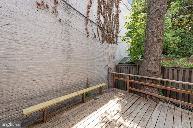 wooden terrace with fence