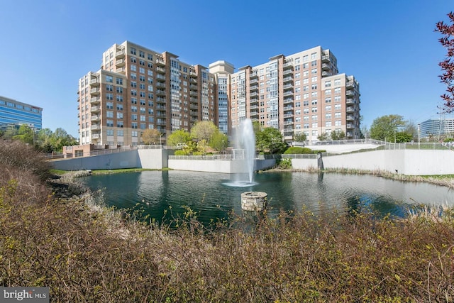 exterior space featuring a water view