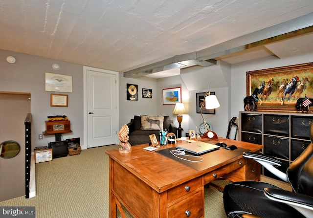 home office featuring carpet floors