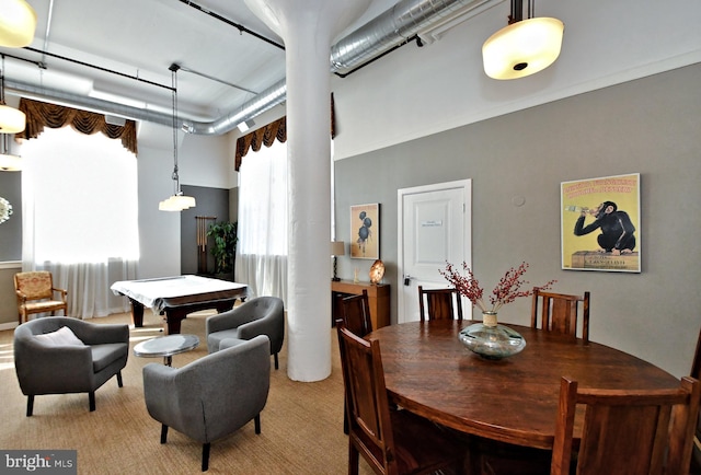 view of dining area