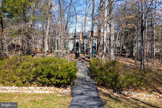 view of community featuring playground community