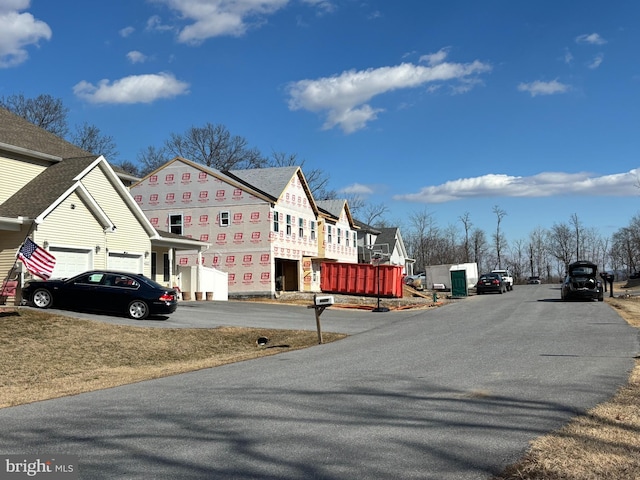 view of road featuring a residential view