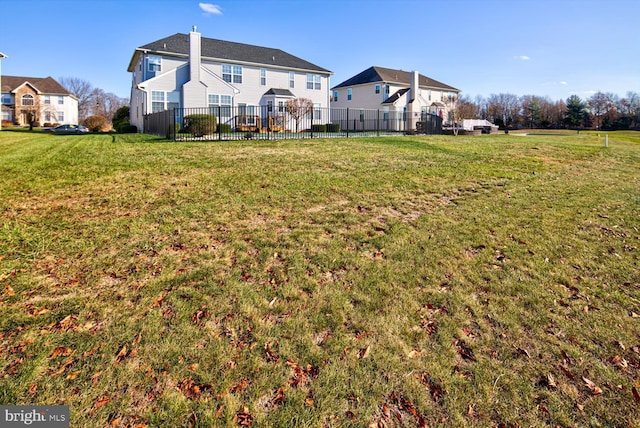 view of yard with fence