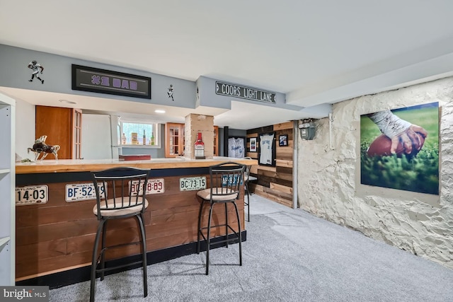 bar featuring a dry bar and carpet flooring