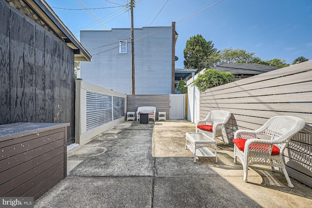 view of patio featuring a fenced backyard