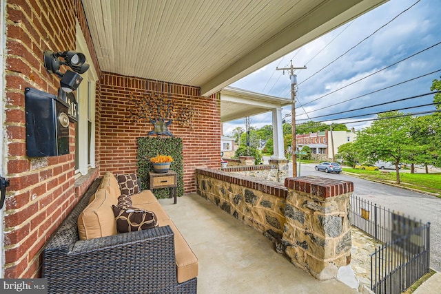 view of patio / terrace featuring covered porch