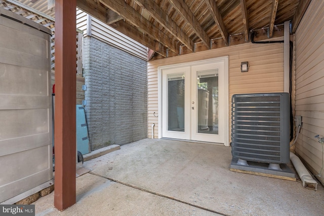 view of patio / terrace with cooling unit and french doors