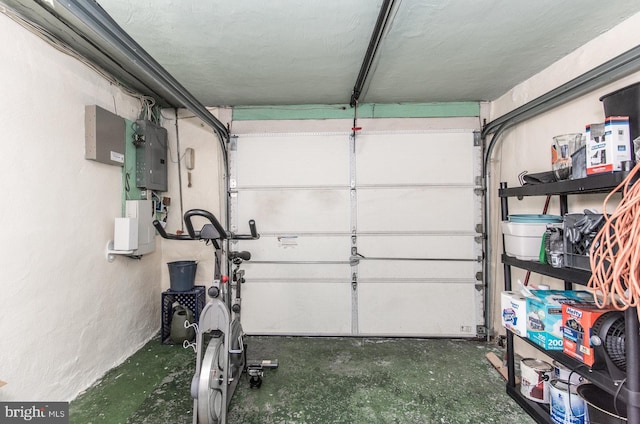 garage with electric panel