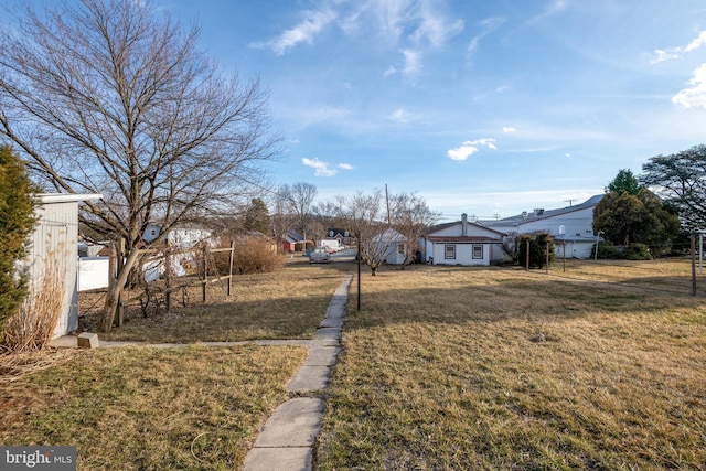 view of yard with fence