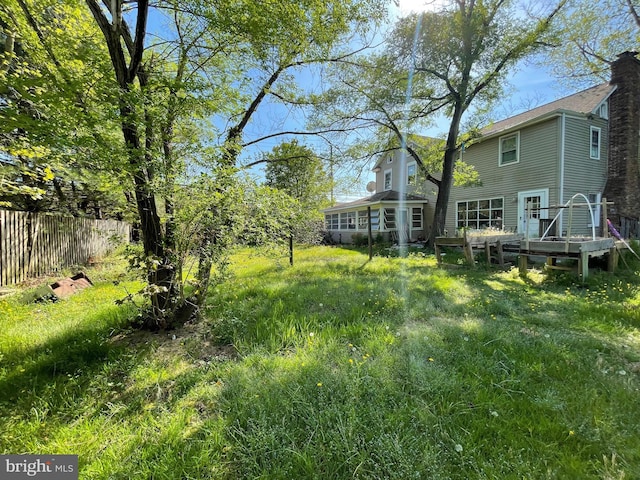 view of yard with fence