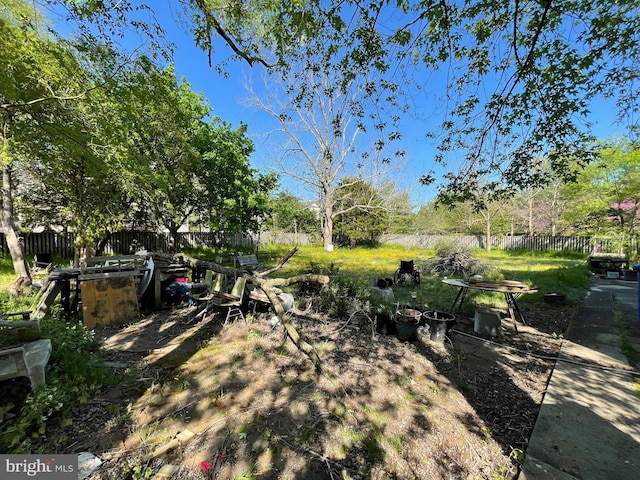 view of yard with fence