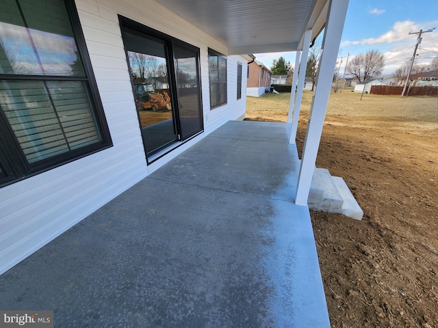 view of patio featuring covered porch