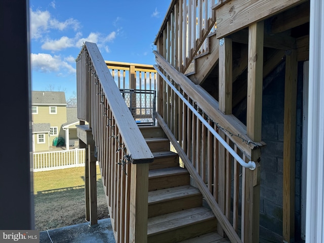 view of stairway