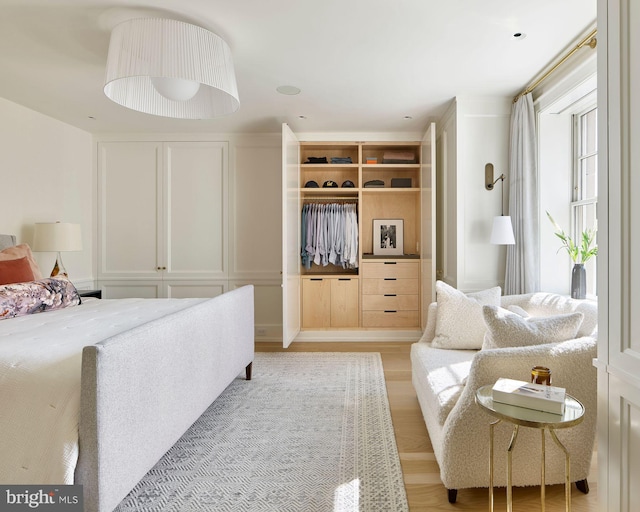 bedroom featuring light wood-type flooring