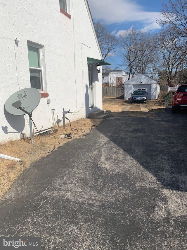 view of property exterior with stucco siding