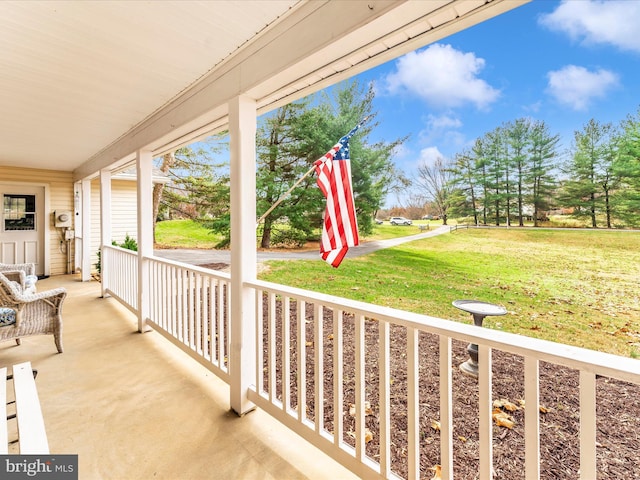 view of patio with a porch