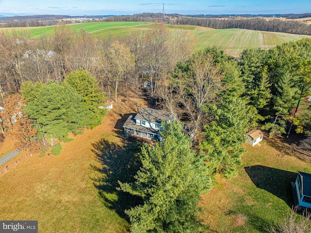 drone / aerial view featuring a rural view