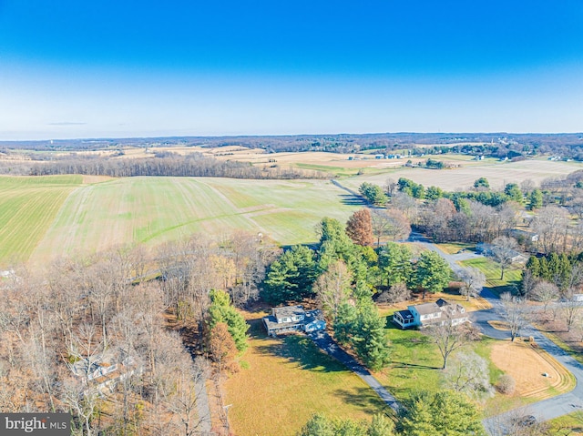 aerial view with a rural view