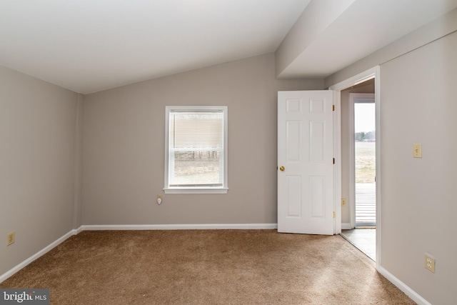 117 Quaker Neck Rd, Salem, NJ 08079 - empty room with vaulted ceiling, light colored carpet, and baseboards