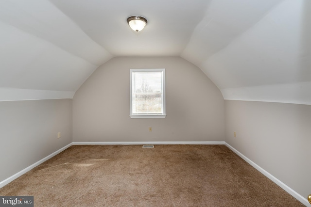 117 Quaker Neck Rd, Salem, NJ 08079 - bonus room with vaulted ceiling, carpet flooring, visible vents, and baseboards