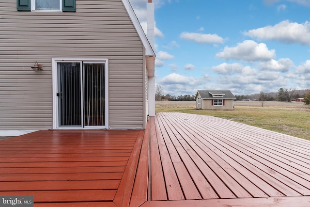117 Quaker Neck Rd, Salem, NJ 08079 - wooden deck with a lawn, a storage unit, and an outdoor structure
