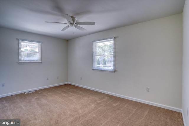 spare room with carpet, a healthy amount of sunlight, and baseboards