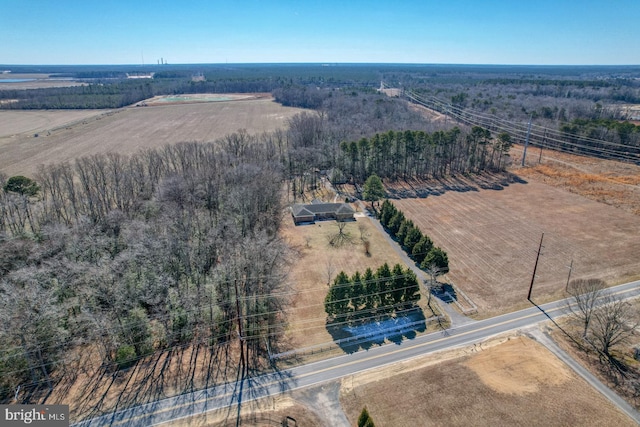 aerial view with a rural view