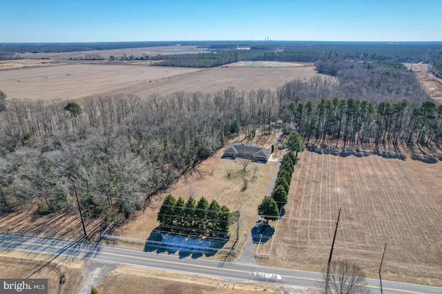 bird's eye view featuring a rural view