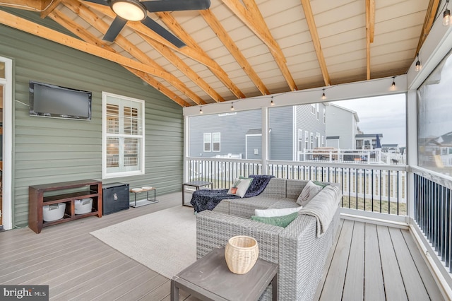 deck with an outdoor hangout area