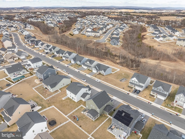 bird's eye view with a residential view