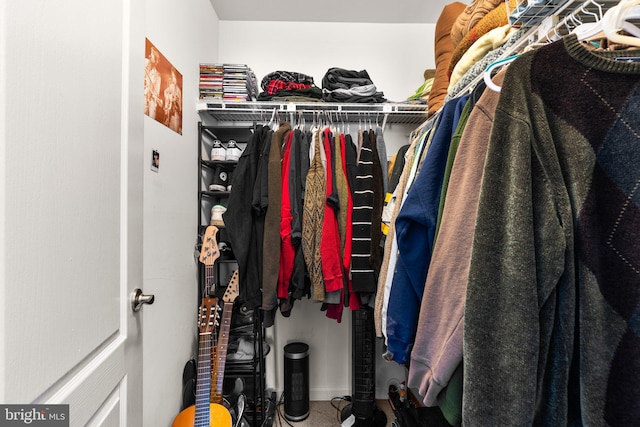 view of walk in closet