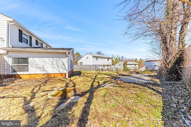 view of yard with fence