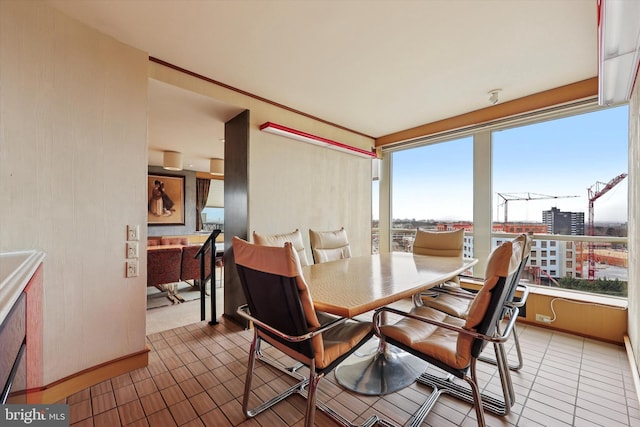 view of tiled dining space