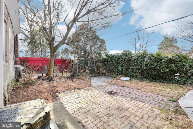 view of patio featuring a fenced backyard