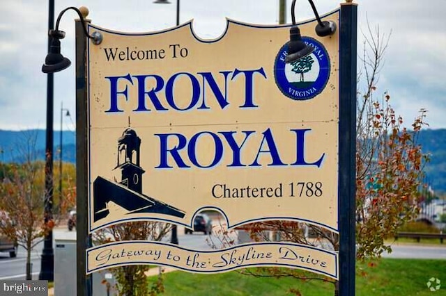 view of community sign