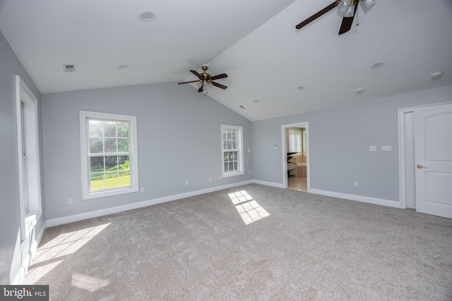 2729 Hollow View Dr, Finksburg, MD 21048 - unfurnished bedroom with lofted ceiling, carpet floors, baseboards, and ceiling fan