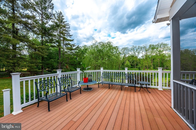 2729 Hollow View Dr, Finksburg, MD 21048 - wooden deck with view of scattered trees