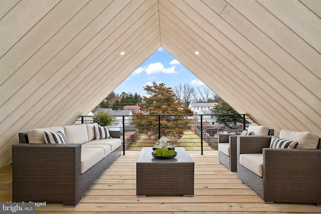 deck featuring an outdoor hangout area