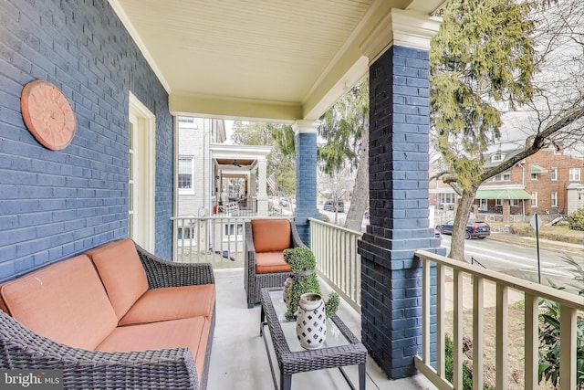 balcony featuring an outdoor living space