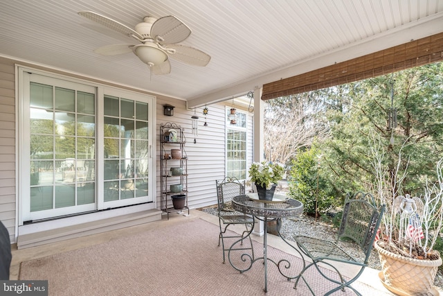 view of patio / terrace with ceiling fan