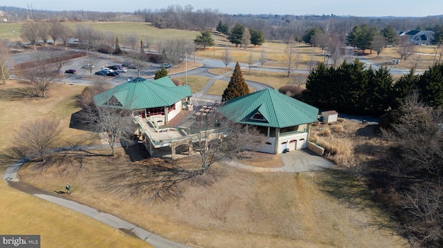 aerial view featuring a rural view