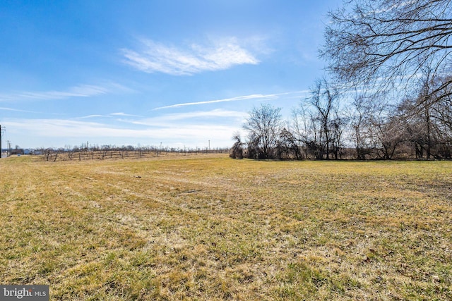 view of yard featuring a rural view