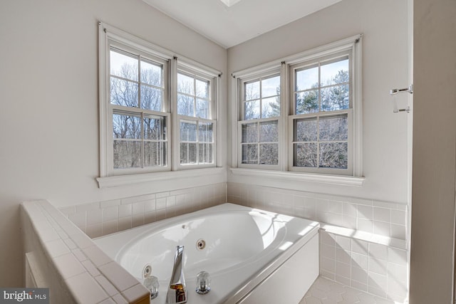 full bathroom featuring a jetted tub