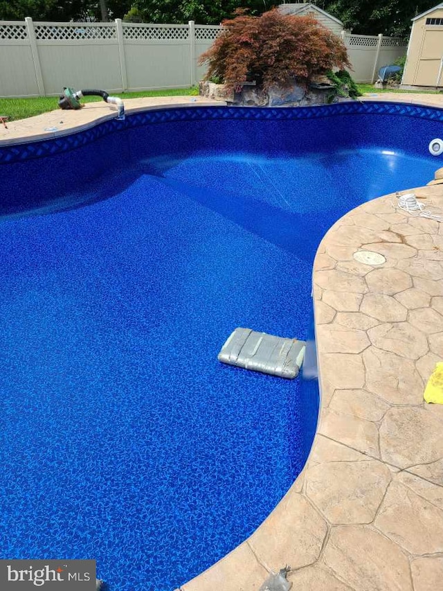 view of pool with a fenced backyard and a fenced in pool