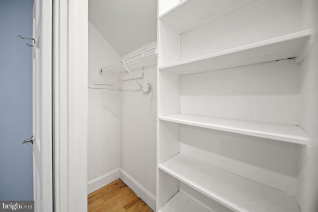 spacious closet with light wood-type flooring