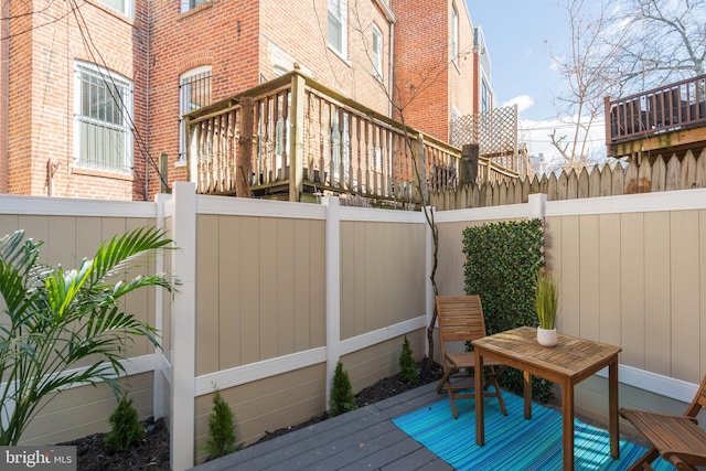 deck with fence private yard