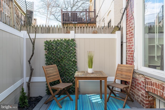 view of patio with fence