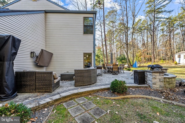 view of patio with outdoor lounge area