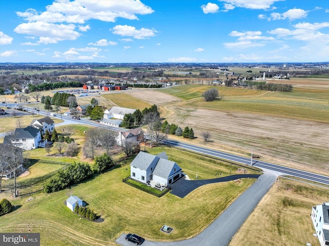 aerial view featuring a rural view