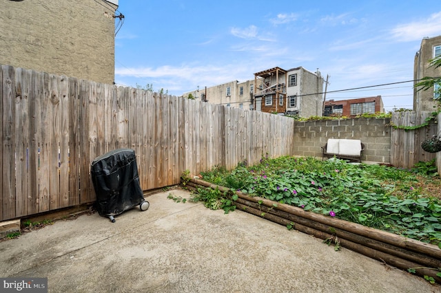 view of patio with a fenced backyard